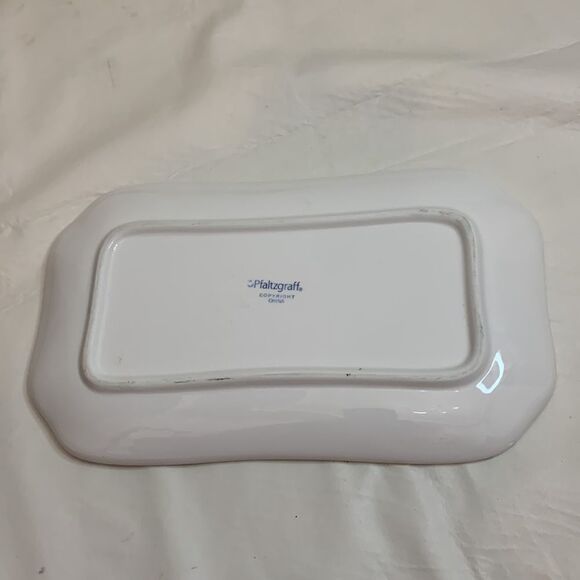 Pfaltzgraff Polar Bears Christmas Holiday Serving Platter Red Green 13 Inch Long - Picture 3 of 5